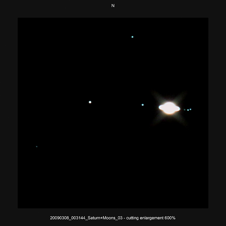 20090308_003144_Saturn+Moons_03 - cutting enlargement 600pc.JPG -   Newton d 309,5 / af 1623 & Coma Corrector CANON-EOS5D (AFC-Filter) 1000 ASA  no add. filter 1 light-frame 0.8s Canon-RAW-Image, Adobe-PS-CS3  